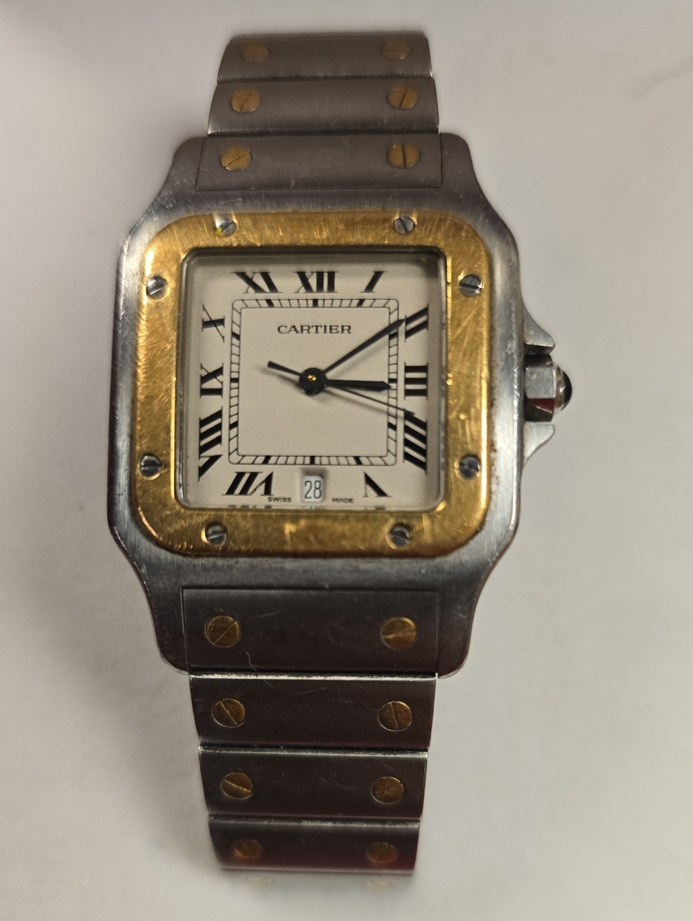 Cartier Two-Tone Santos Watch - White Dial